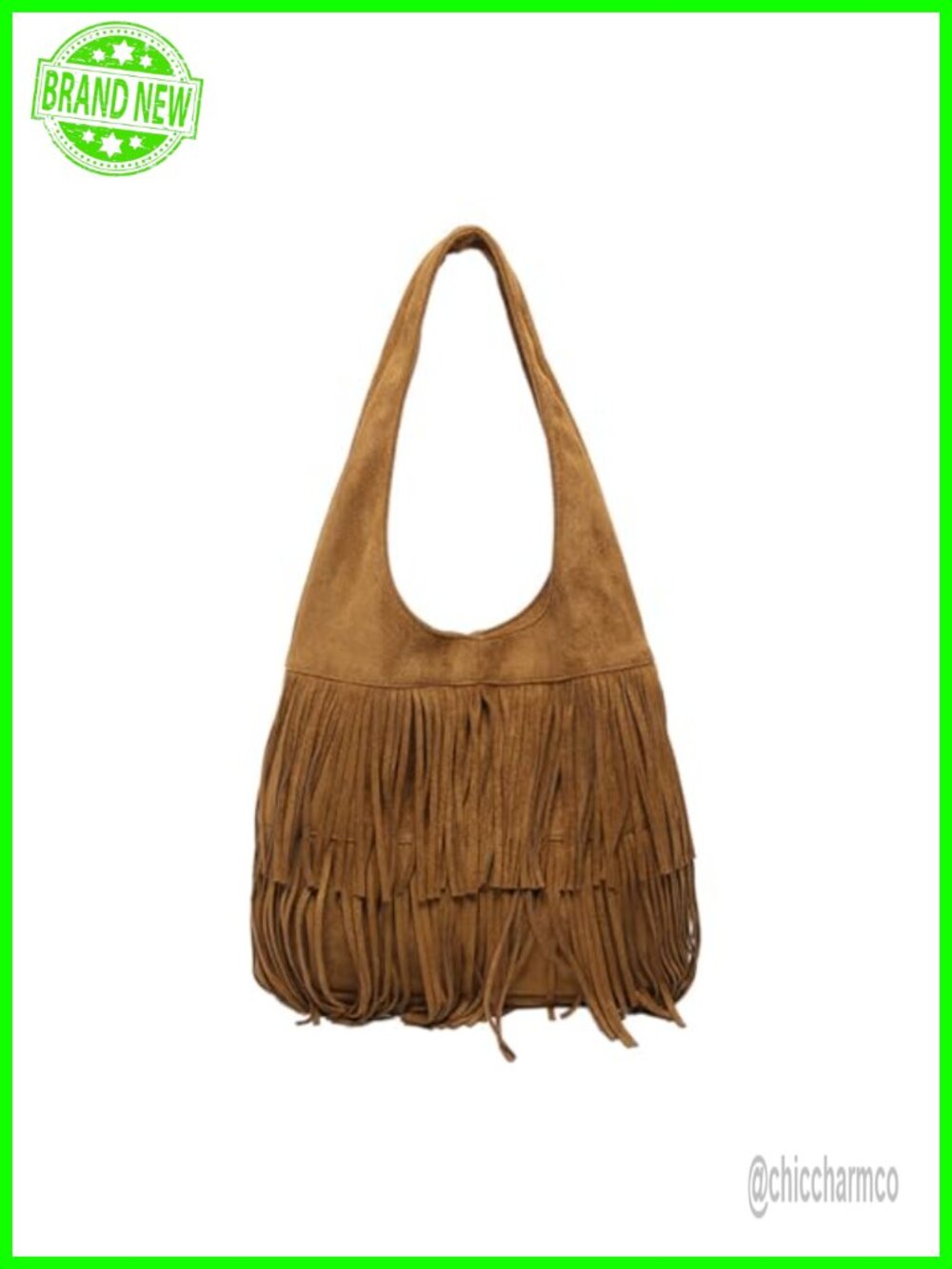 Suede Fringe Hobo Bag Tassel Shoulder Bag Bohemian Purse Large Tote